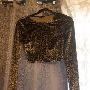 topshop cheetah crop top NWOT